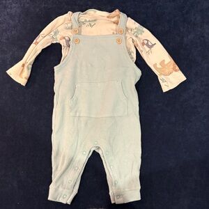 Carter's Light Green Overalls with matching Jungle shirt